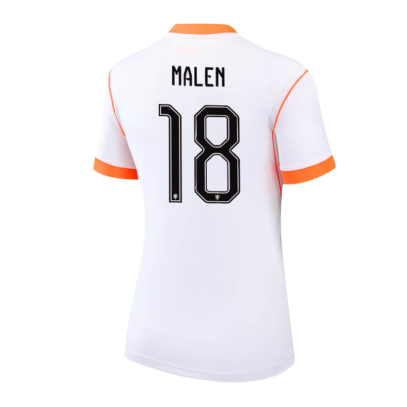 Donyell Malen 18 Women's Netherlands National Team 2026 Away Jersey - White