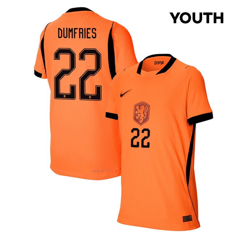Denzel Dumfries 22 Youth Netherlands National Team 2026 Home Jersey - Orange