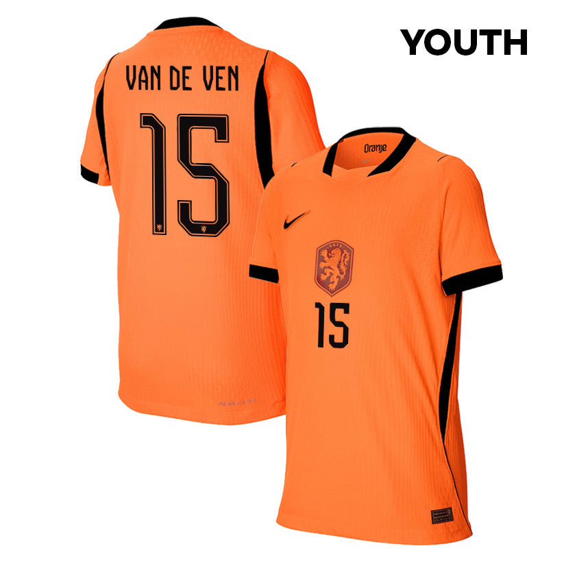 Micky van de Ven 15 Youth Netherlands National Team 2026 Home Jersey - Orange