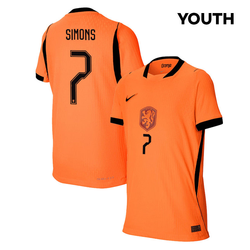 Xavi Simons 7 Youth Netherlands National Team 2026 Home Jersey - Orange