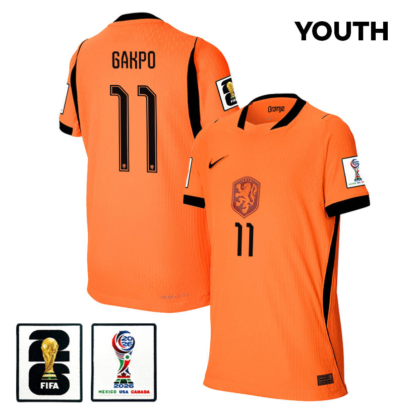 Cody Gakpo 11 Youth Netherlands National Team 2026 Home Jersey - Orange