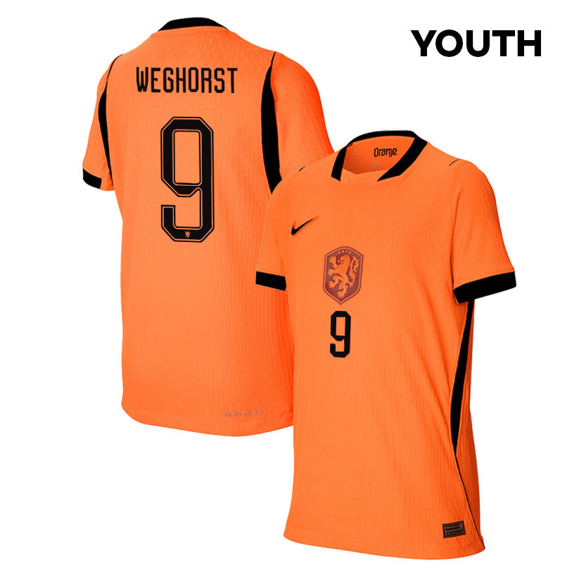 Wout Weghorst 9 Youth Netherlands National Team 2026 Home Jersey - Orange