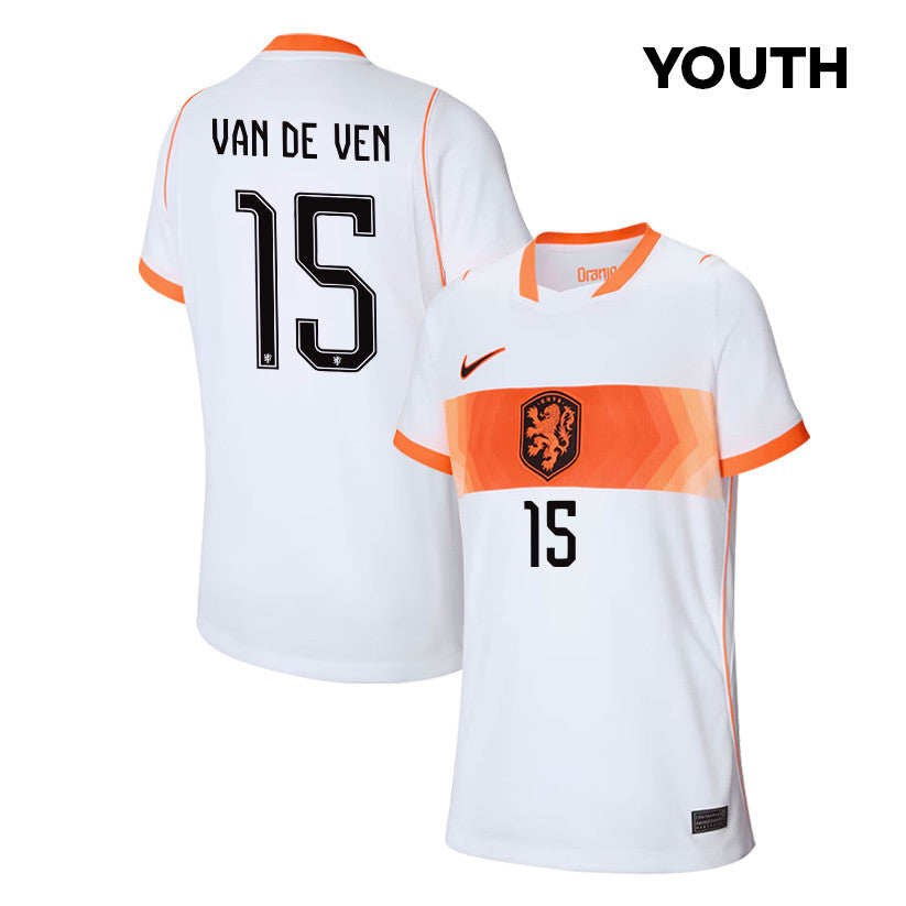 Micky van de Ven 15 Youth Netherlands National Team 2026 Away Jersey - White