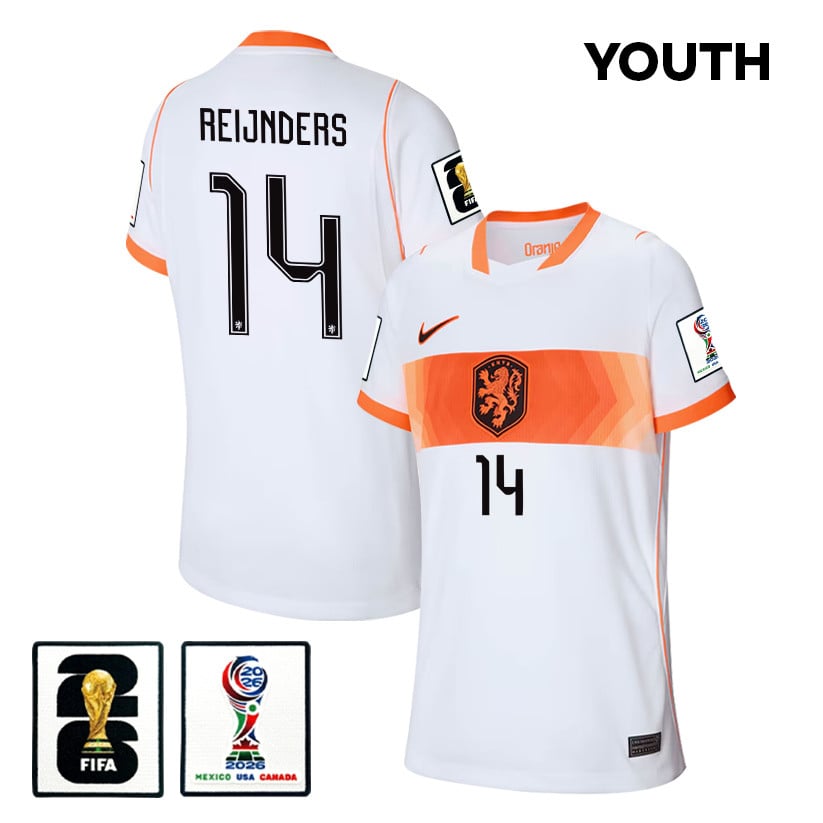 Tijjani Reijnders 14 Youth Netherlands National Team 2026 Away Jersey - White