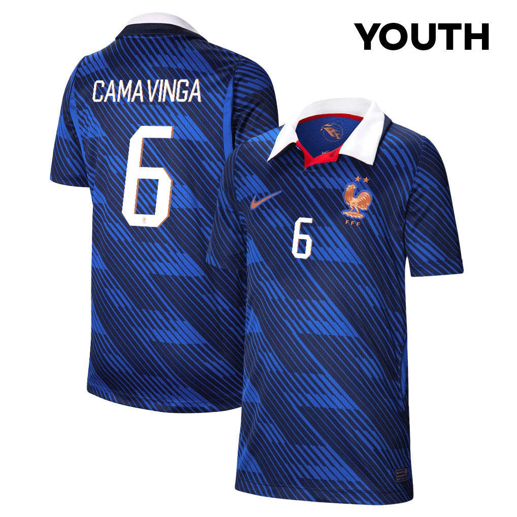 Eduardo Camavinga 6 Youth France National Team 2026 Home Jersey - Blue