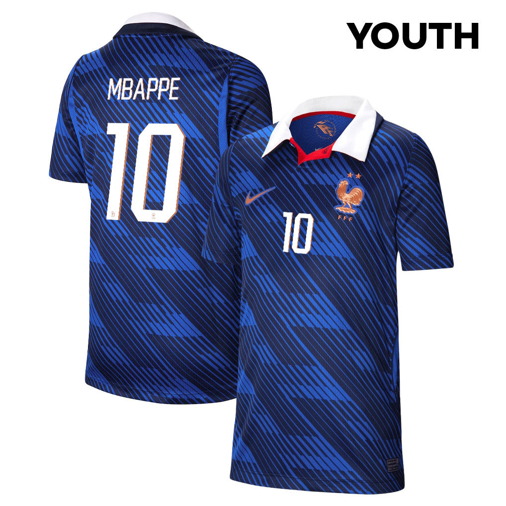 Kylian Mbappé 10 Youth France National Team 2026 Home Jersey - Blue