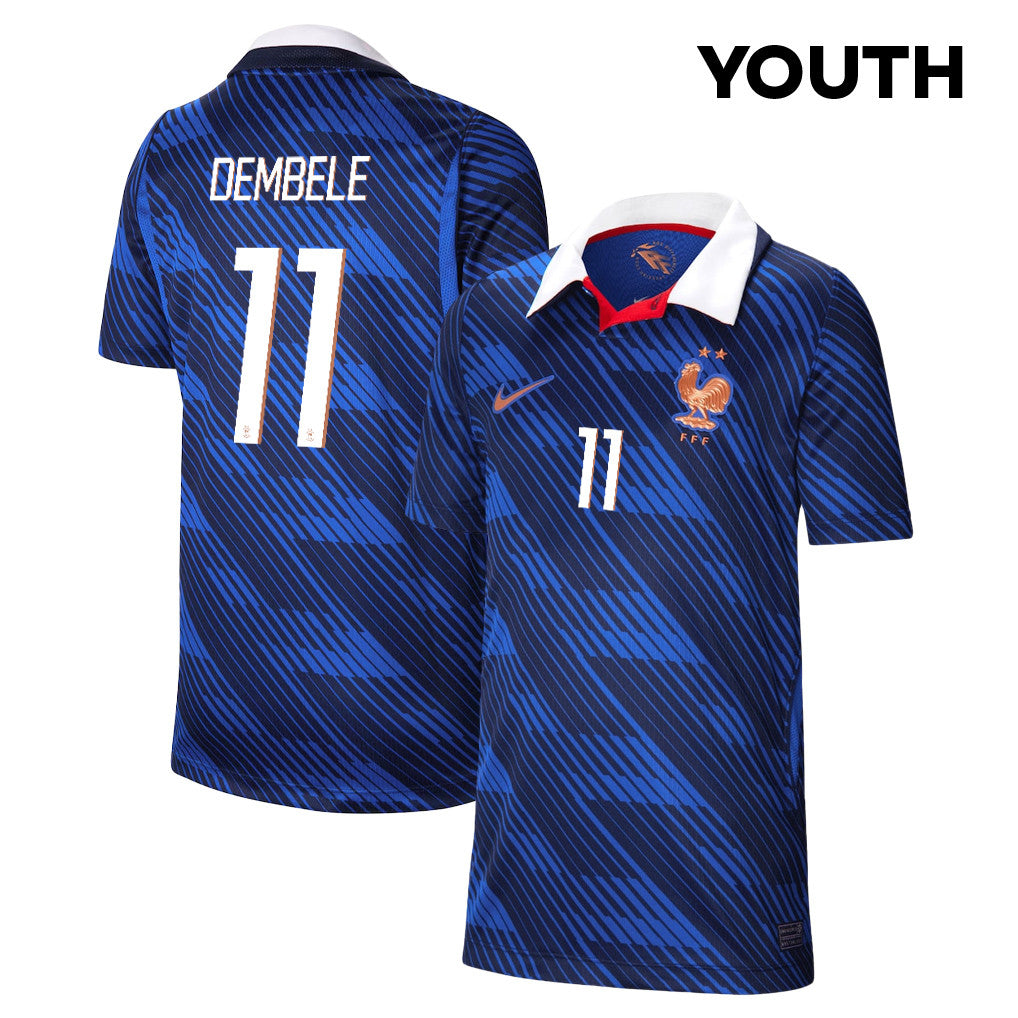 Ousmane Dembélé 11 Youth France National Team 2026 Home Jersey - Blue