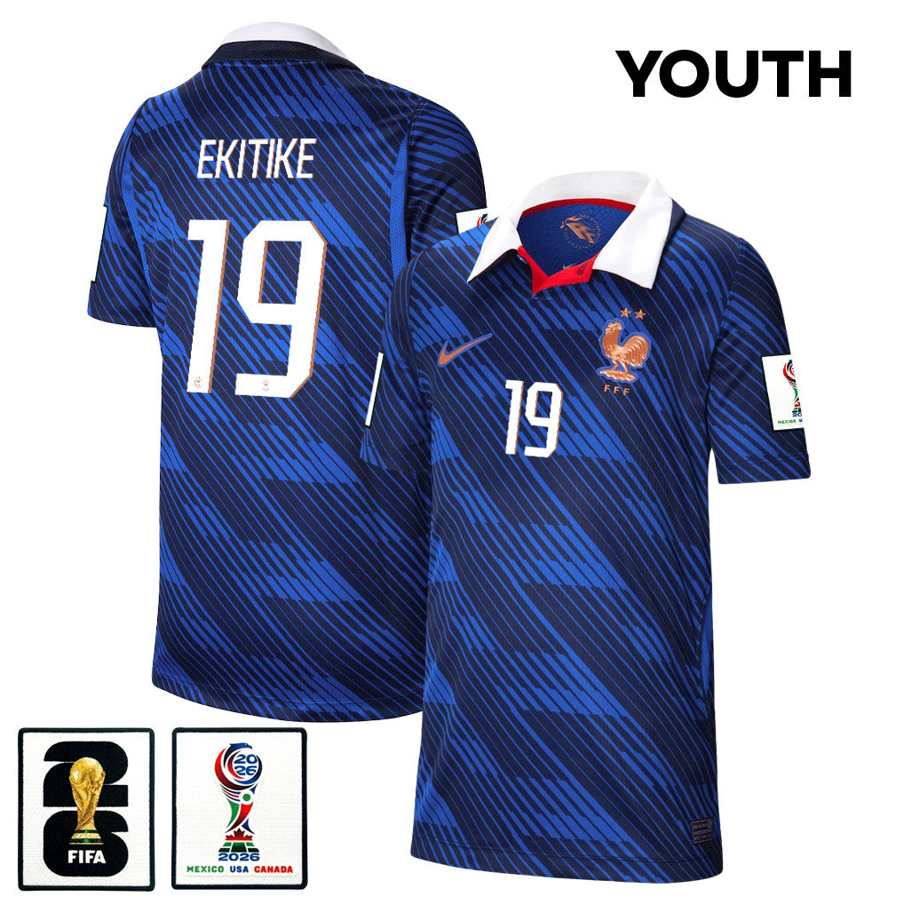 Hugo Ekitike 19 Youth France National Team 2026 Home Jersey - Blue