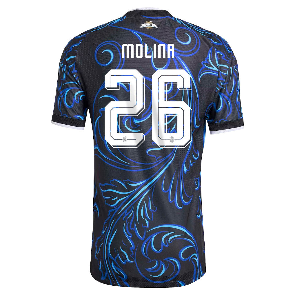Nahuel Molina 26 Argentina National Team 2026 Away Jersey - Black, Men