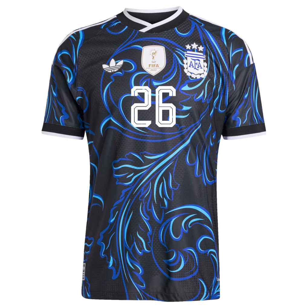 Nahuel Molina 26 Argentina National Team 2026 x World Cup Patch Away Jersey - Black, Men