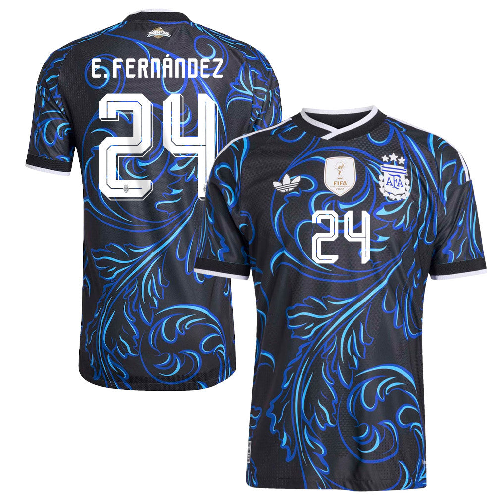 Enzo Fernández 24 Argentina National Team 2026 Away Jersey - Black, Men