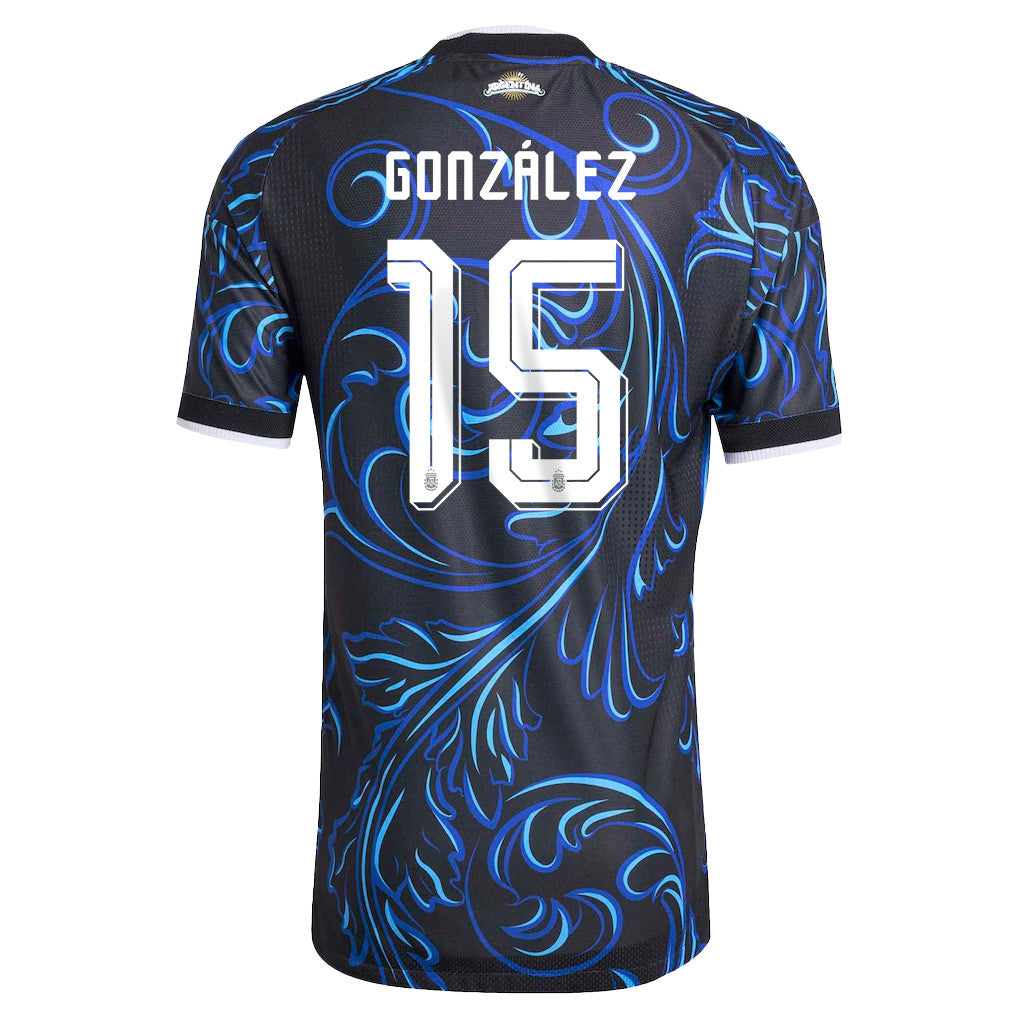 Nicolás González 15 Argentina National Team 2026 Away Jersey - Black, Men