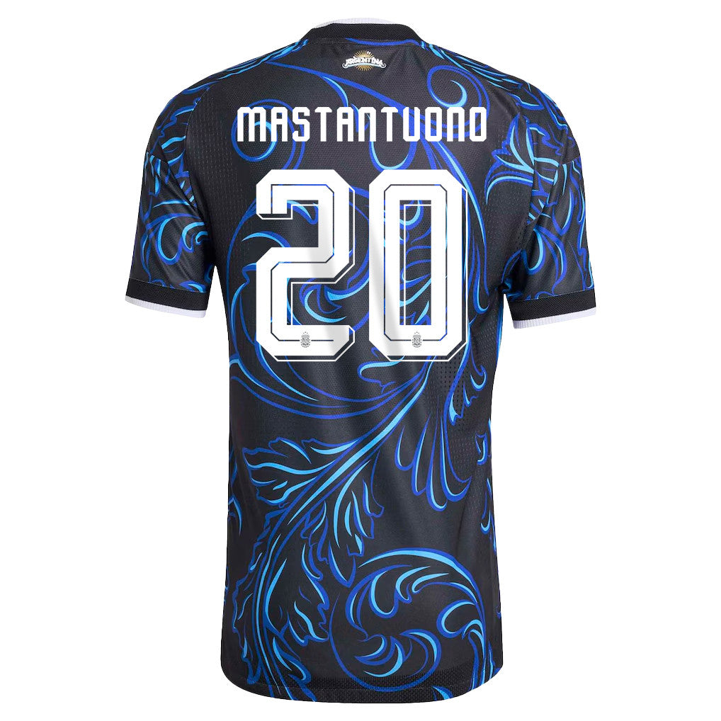 Franco Mastantuono 20 Argentina National Team 2026 x World Cup Patch Away Jersey - Black, Men