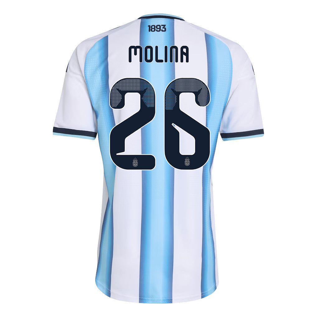 Nahuel Molina 26 Argentina National Team 2026 x World Cup Patch Home Jersey - White, Men
