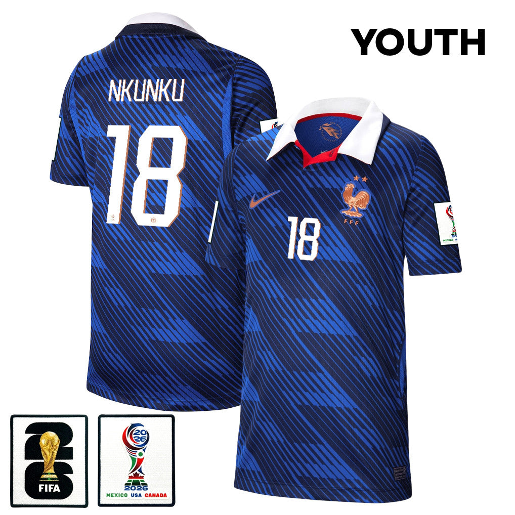 Christopher Nkunku 18 Youth France National Team 2026 Home Jersey - Blue