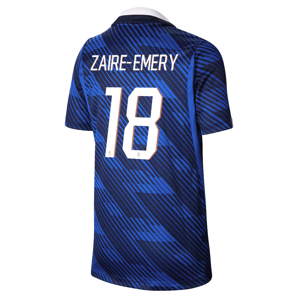 Warren Zaïre-Emery 18 Youth France National Team 2026 Home Jersey - Blue