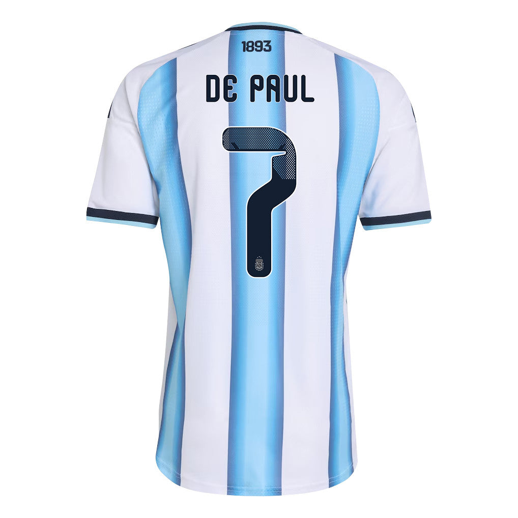 Rodrigo De Paul 7 Argentina National Team 2026 Home Jersey - White, Men