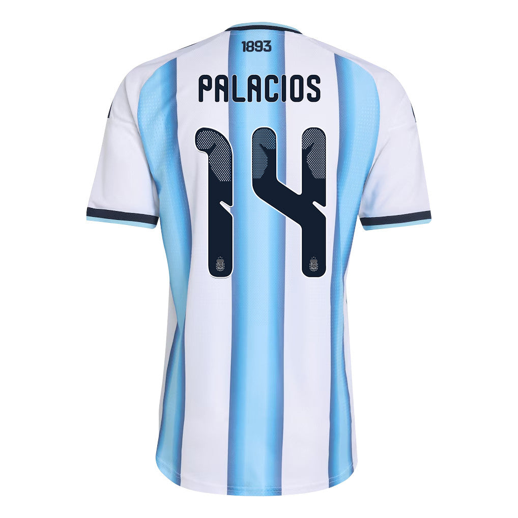 Exequiel Palacios 14 Argentina National Team 2026 Home Jersey - White, Men