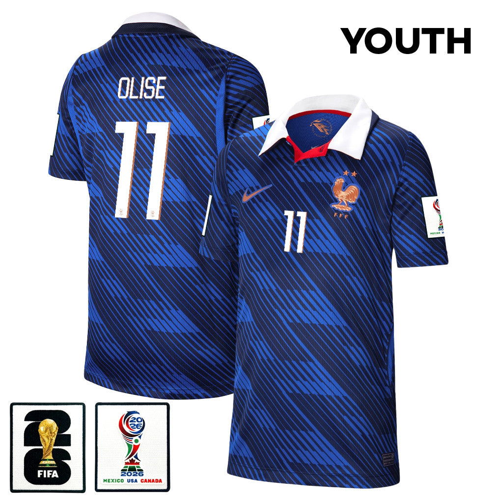 Michael Olise 11 Youth France National Team 2026 Home Jersey - Blue