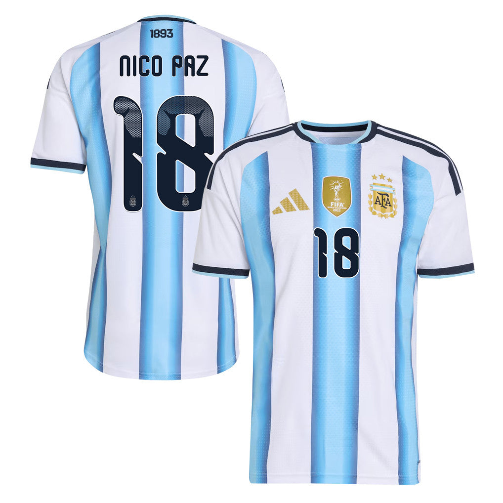 Nico Paz 18 Argentina National Team 2026 Home Jersey - White, Men