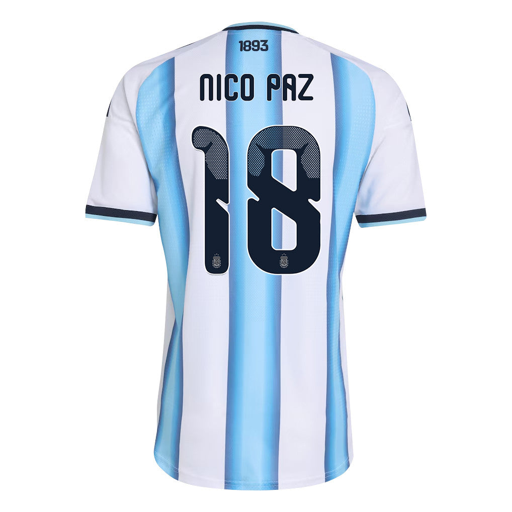 Nico Paz 18 Argentina National Team 2026 Home Jersey - White, Men