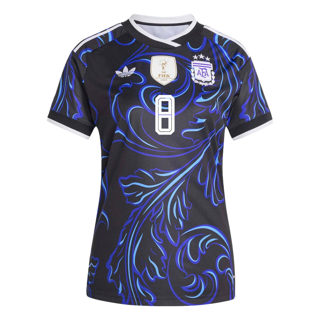 Marcos Acuña 8 Women's Argentina National Team 2026 Away Jersey - Black