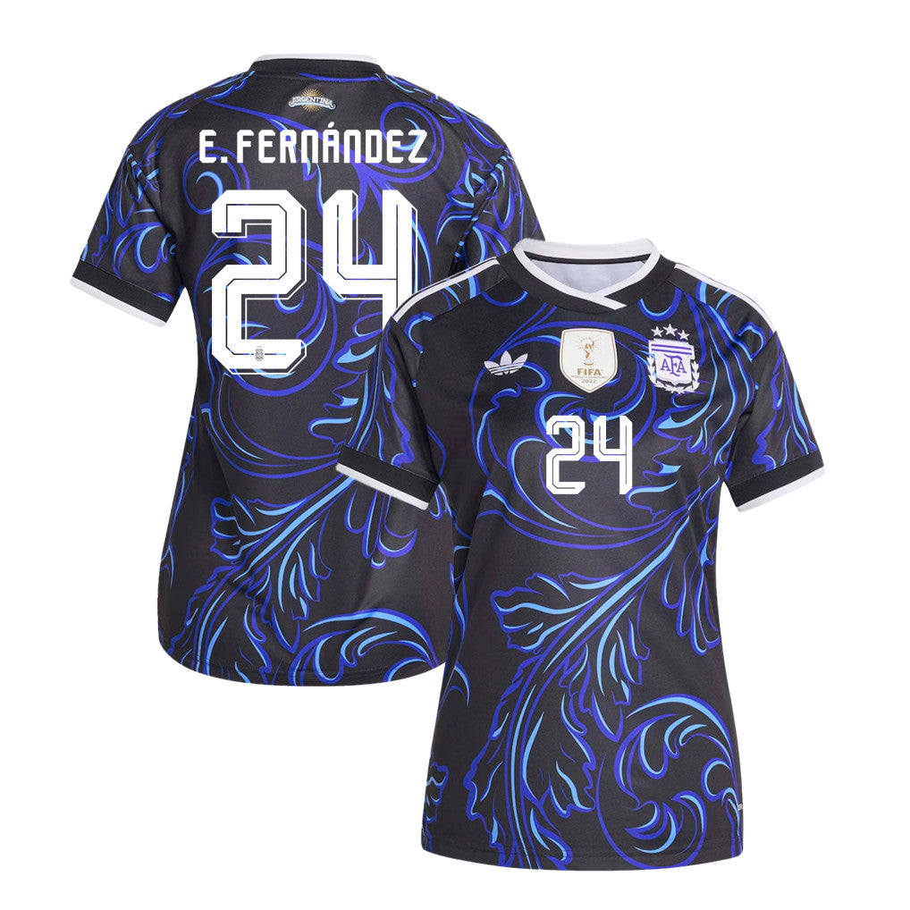 Enzo Fernández 24 Women's Argentina National Team 2026 Away Jersey - Black