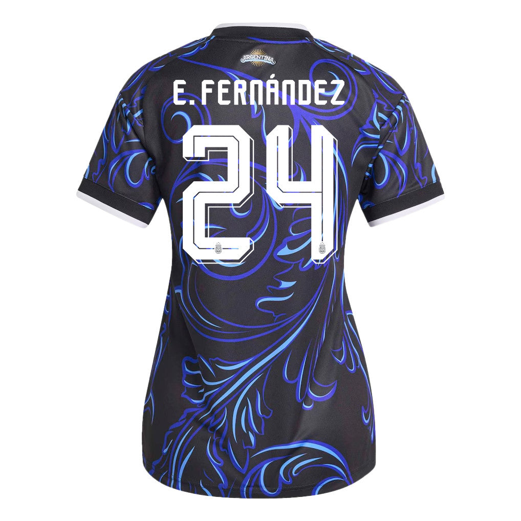 Enzo Fernández 24 Women's Argentina National Team 2026 Away Jersey - Black