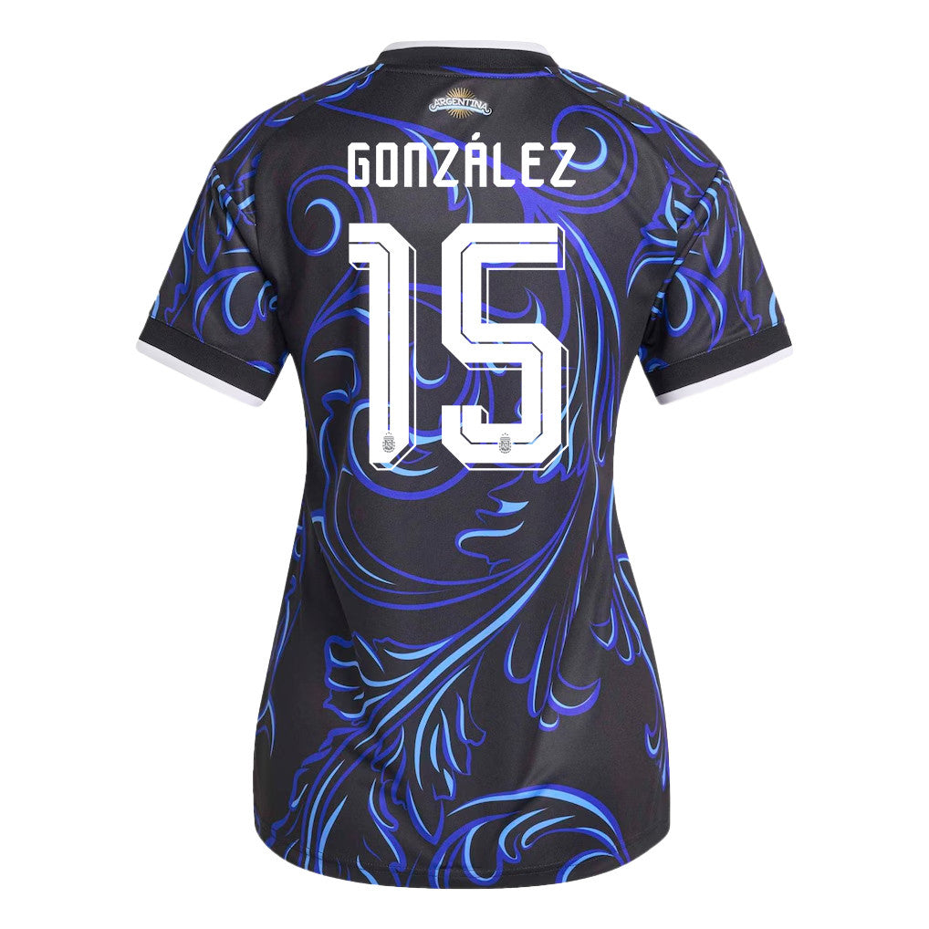 Nicolás González 15 Women's Argentina National Team 2026 Away Jersey - Black