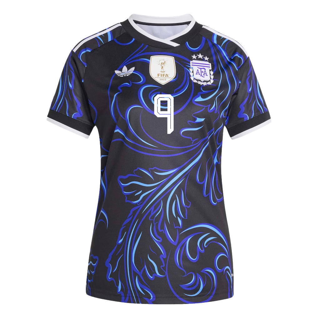 Julián Álvarez 9 Women's Argentina National Team 2026 Away Jersey - Black