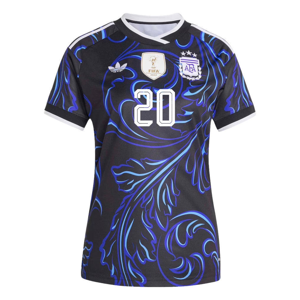 Franco Mastantuono 20 Women's Argentina National Team 2026 Away Jersey - Black