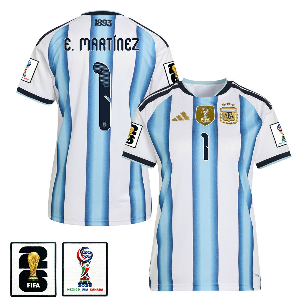 Emiliano Martínez 1 Women's Argentina National Team 2026 Home Jersey - White