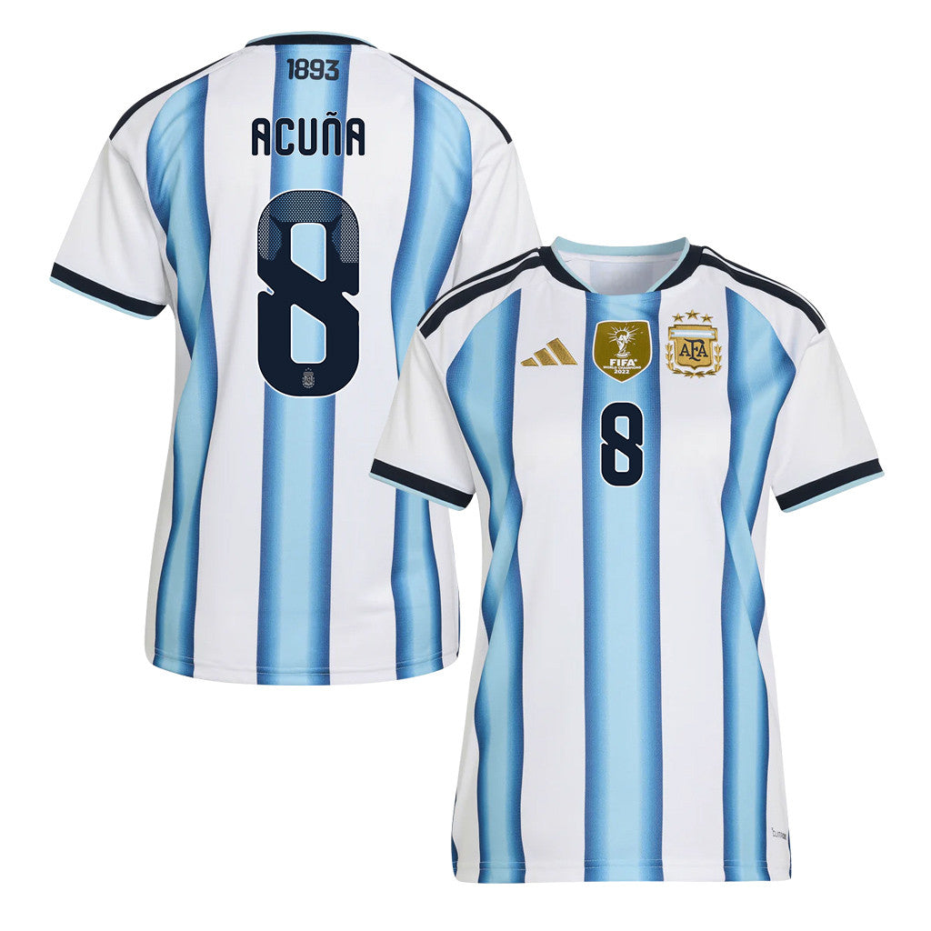Marcos Acuña 8 Women's Argentina National Team 2026 Home Jersey - White