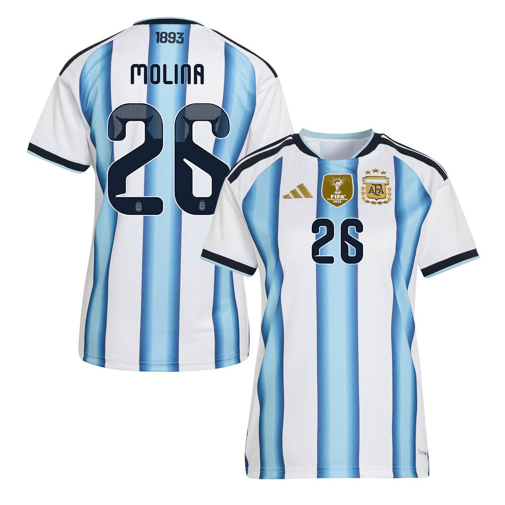 Nahuel Molina 26 Women's Argentina National Team 2026 Home Jersey - White