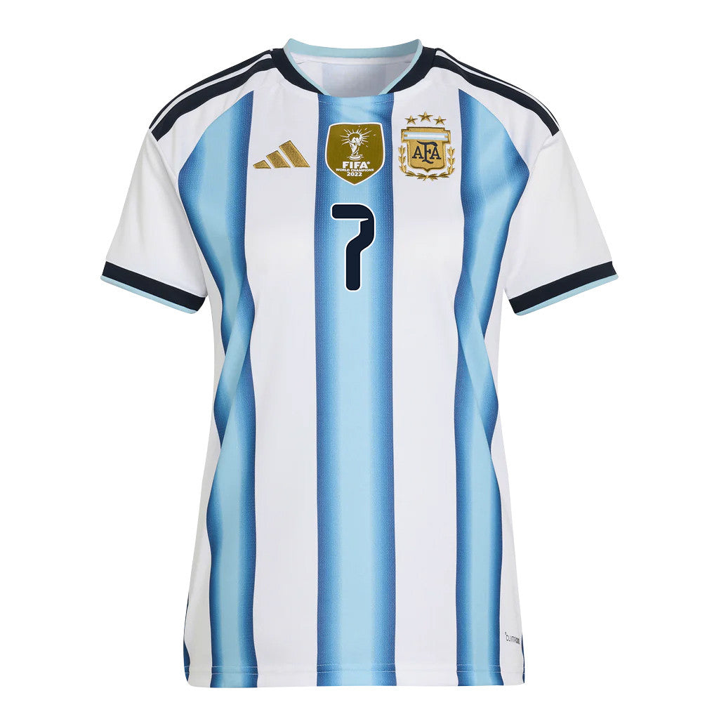 Rodrigo De Paul 7 Women's Argentina National Team 2026 Home Jersey - White