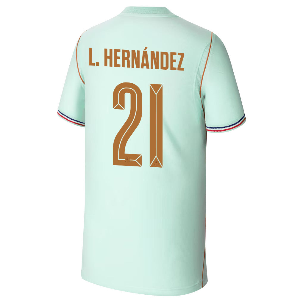 Lucas Hernández 21 Youth France National Team 2026 Away Jersey - Green