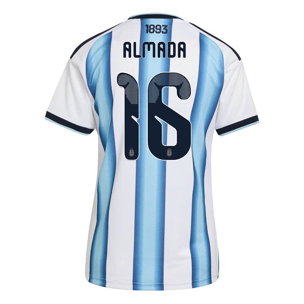 Thiago Almada 16 Women's Argentina National Team 2026 Home Jersey - White