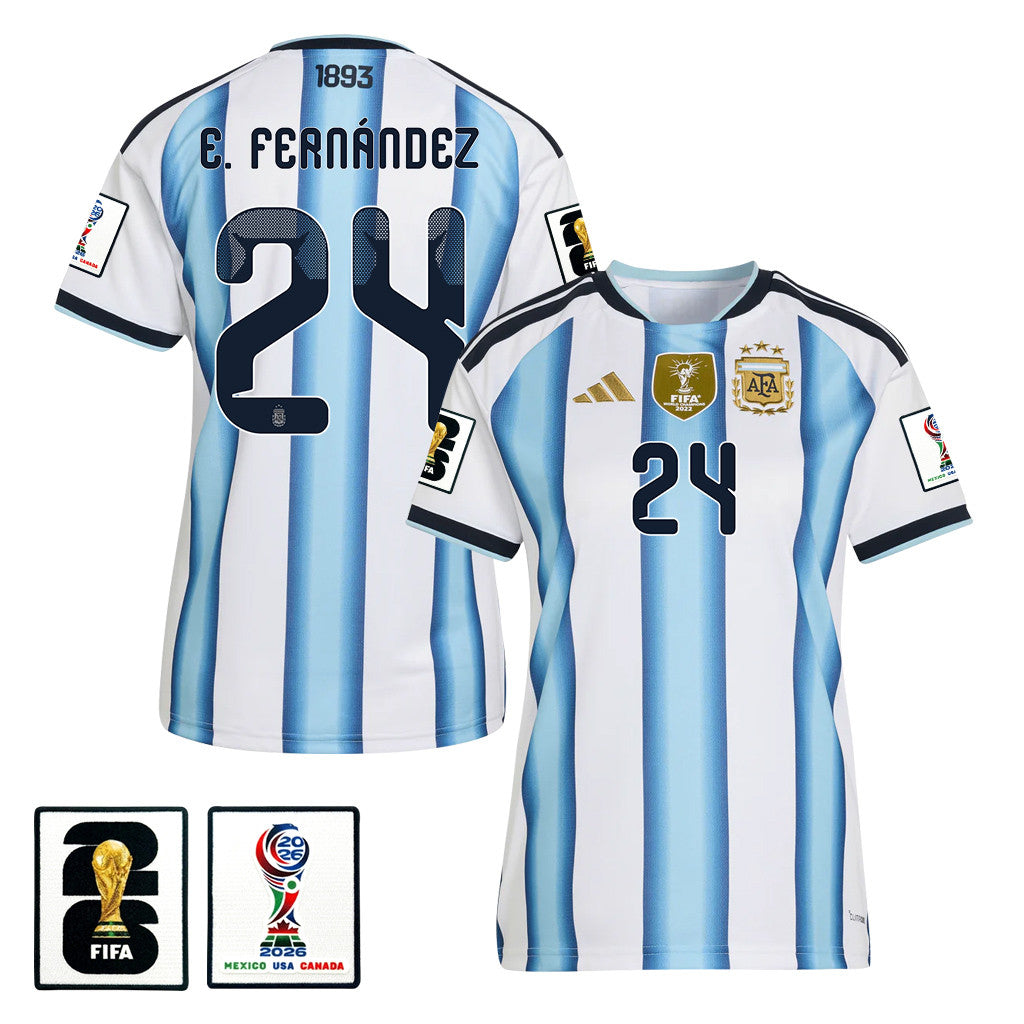 Enzo Fernández 24 Women's Argentina National Team 2026 Home Jersey - White