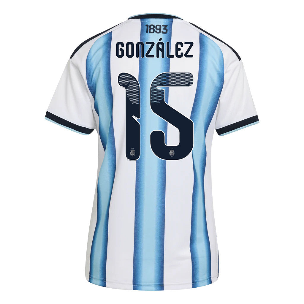 Nicolás González 15 Women's Argentina National Team 2026 Home Jersey - White
