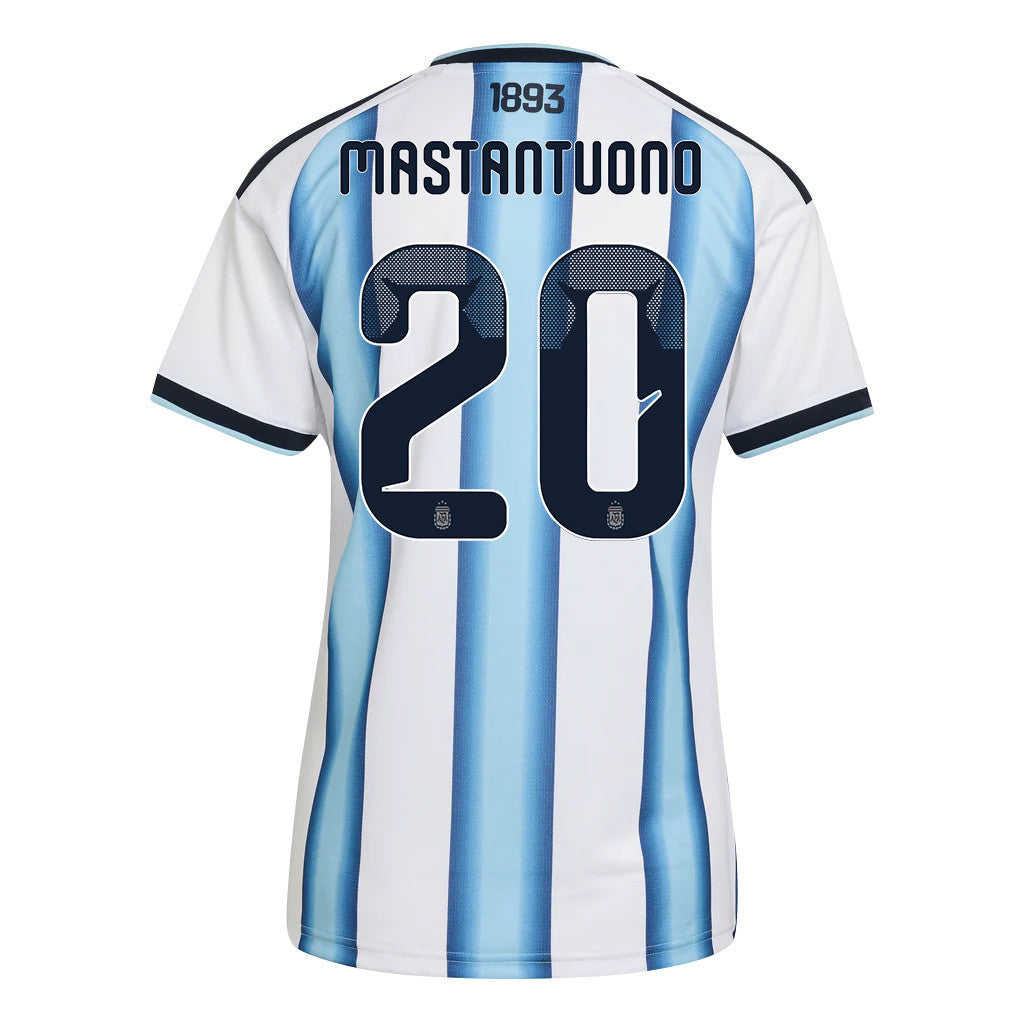 Franco Mastantuono 20 Women's Argentina National Team 2026 Home Jersey - White