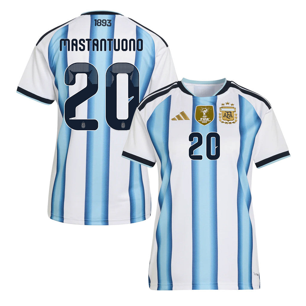 Franco Mastantuono 20 Women's Argentina National Team 2026 Home Jersey - White