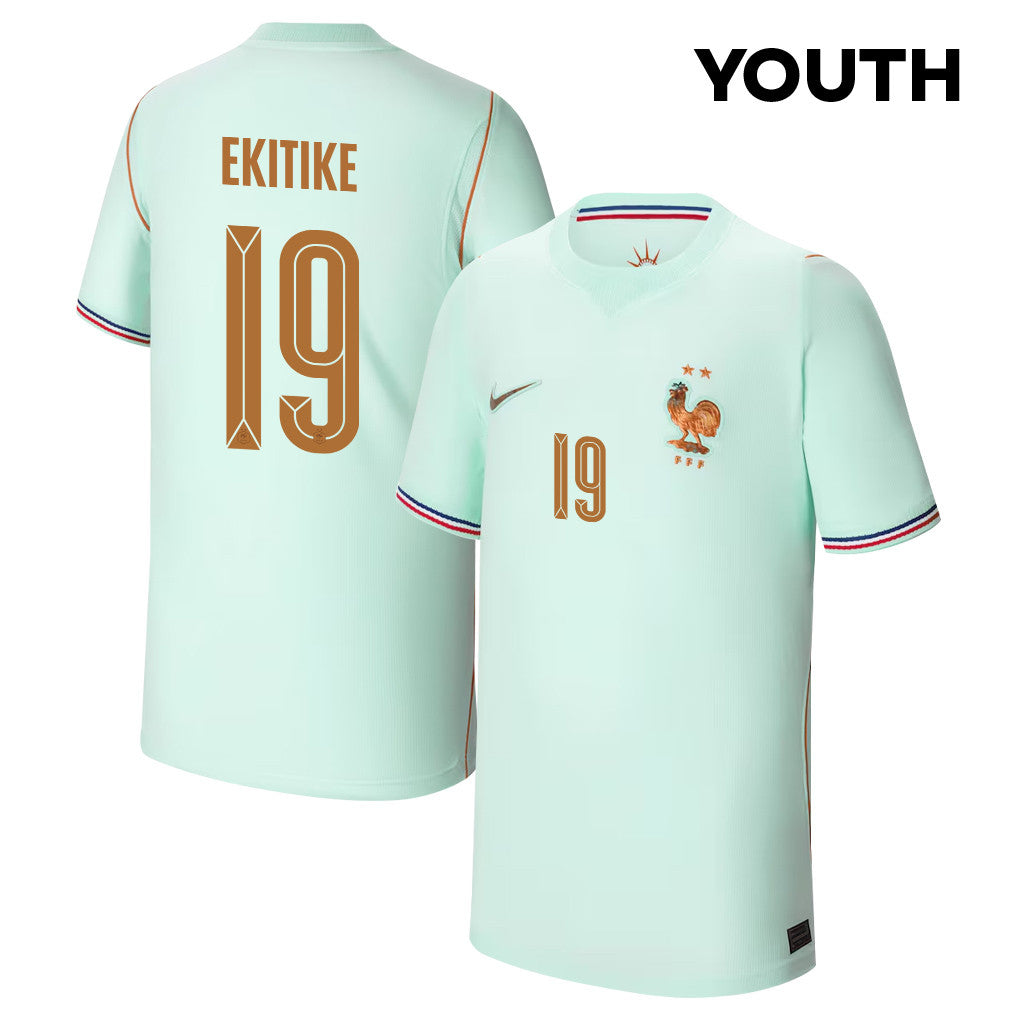 Hugo Ekitike 19 Youth France National Team 2026 Away Jersey - Green