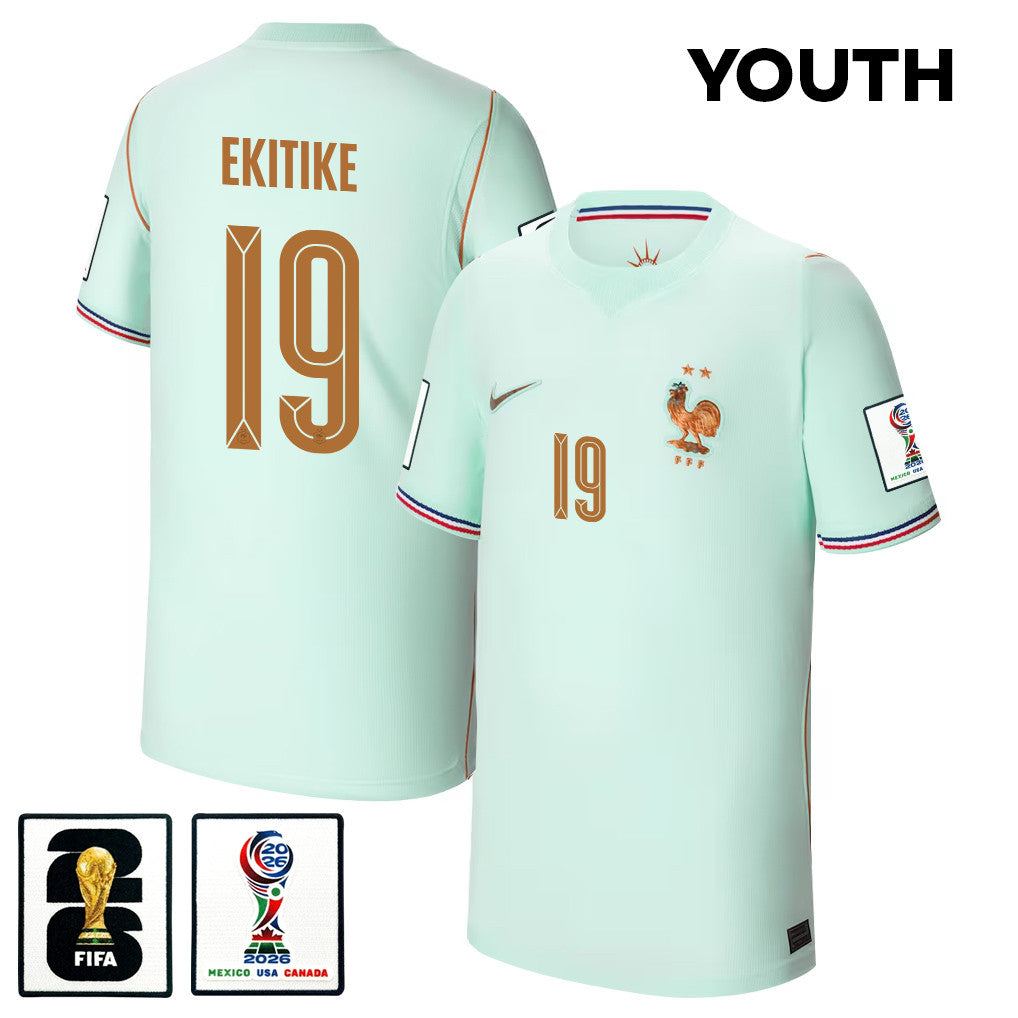 Hugo Ekitike 19 Youth France National Team 2026 Away Jersey - Green