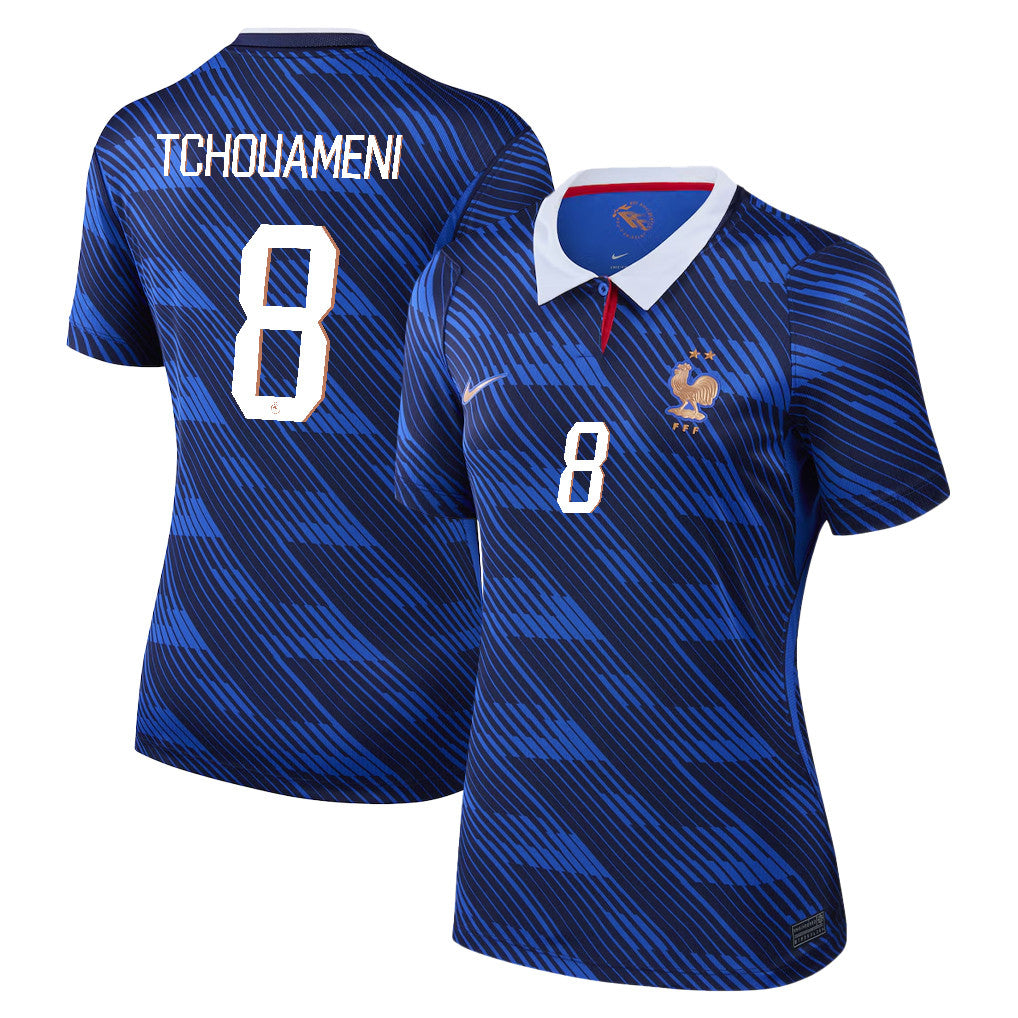 Aurélien Tchouaméni 8 Women's France National Team 2026 Home Jersey - Blue