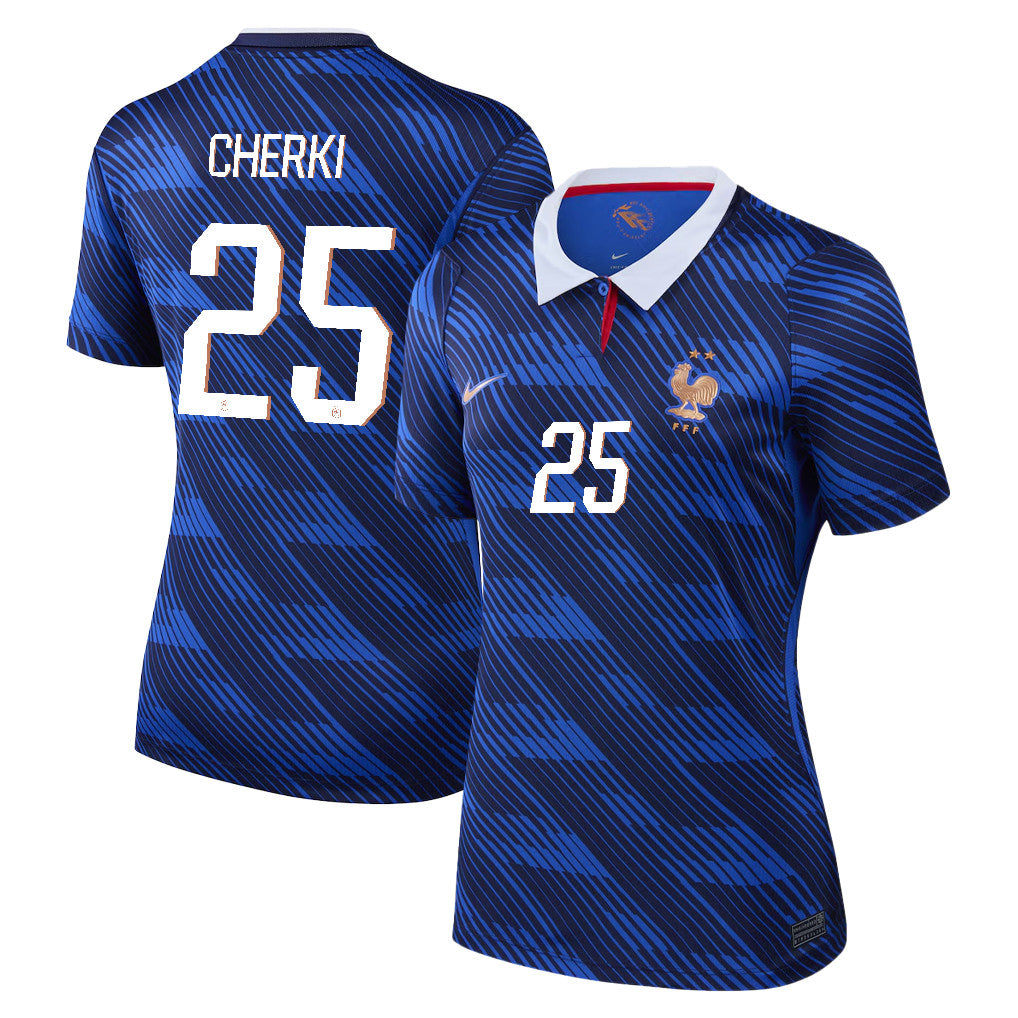 Rayan Cherki 25 Women's France National Team 2026 Home Jersey - Blue