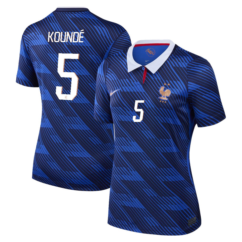 Jules Koundé 5 Women's France National Team 2026 Home Jersey - Blue