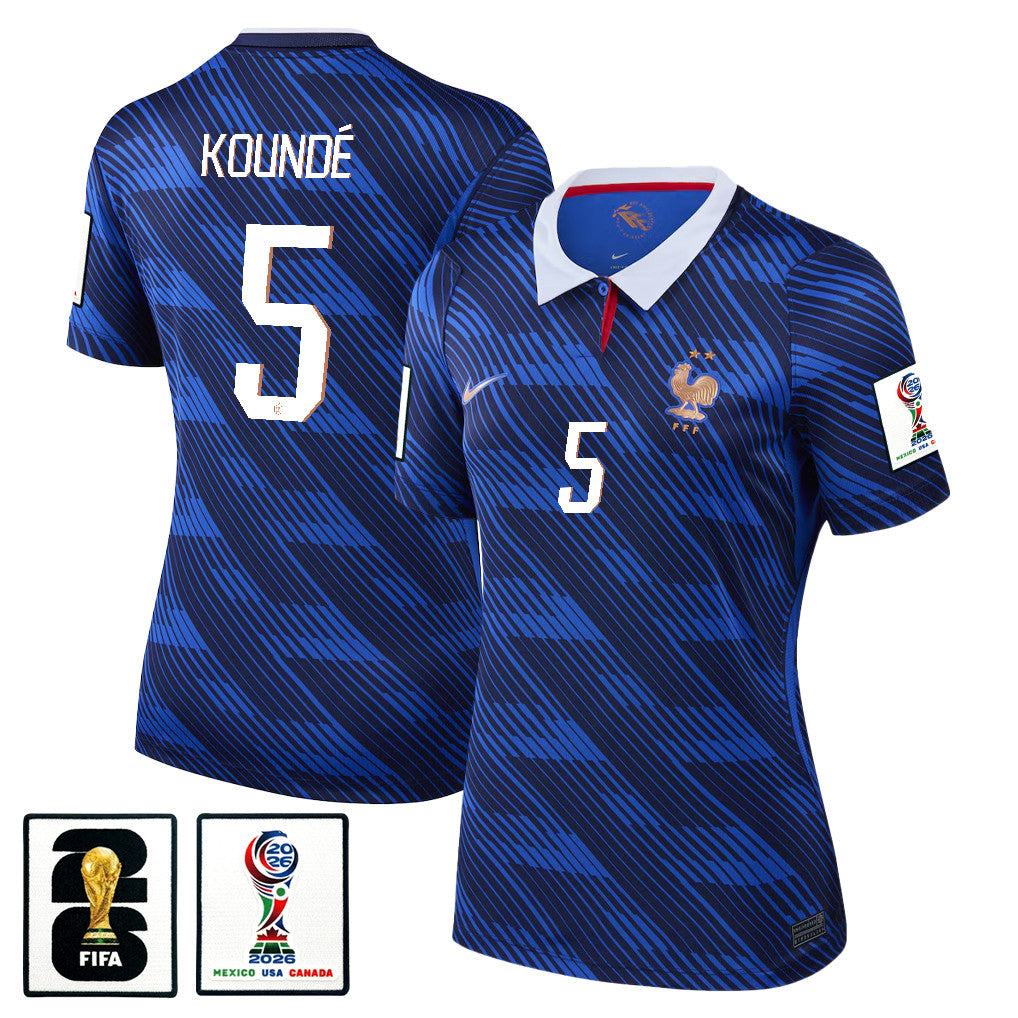 Jules Koundé 5 Women's France National Team 2026 Home Jersey - Blue