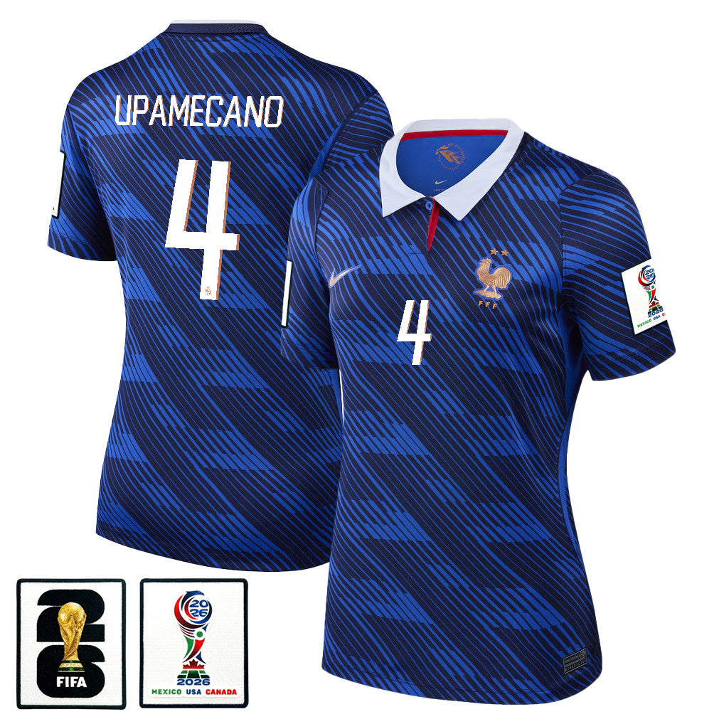 Dayot Upamecano 4 Women's France National Team 2026 Home Jersey - Blue