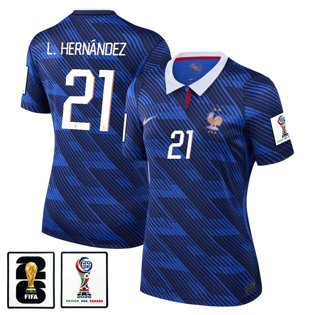 Lucas Hernández 21 Women's France National Team 2026 Home Jersey - Blue