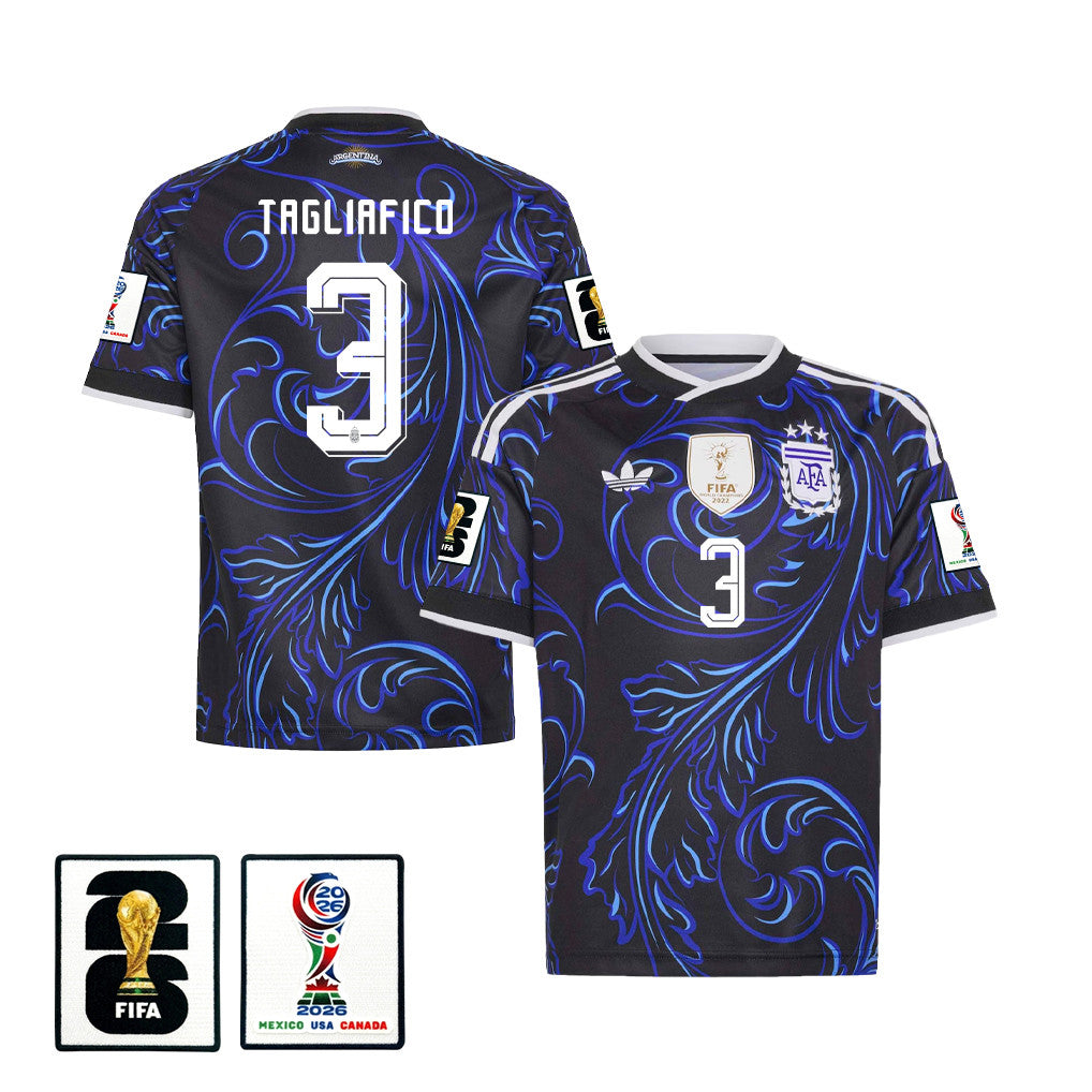 Nicolás Tagliafico 3 Youth Argentina National Team 2026 Away Jersey - Black